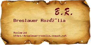 Breslauer Rozália névjegykártya